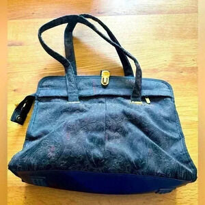 Samsonite Esteem Vintage 1992 Tapestry Floral Travel Bag 12”x17”